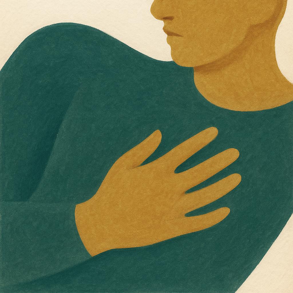 Ilustração editorial para o artigo: Autismo e interocepção: quando o corpo fala baixo demais (ou alto demais)