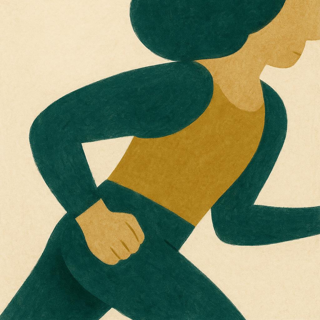 Ilustração editorial para o artigo: Exercício e TDAH: o que a ciência mostra (e o que não promete)